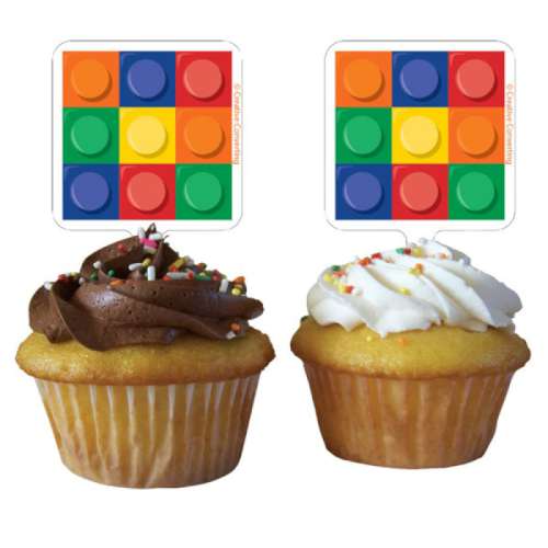 Lego Blocks Cupcake Toppers - Click Image to Close